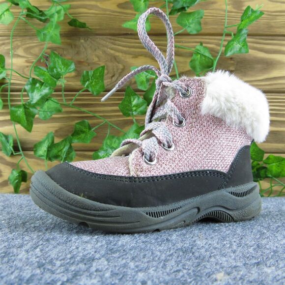 OshKosh B'gosh Girls‎ Snow Boot Shoes Pink Synthetic Lace Up Size T 7 Medium - Picture 1 of 9